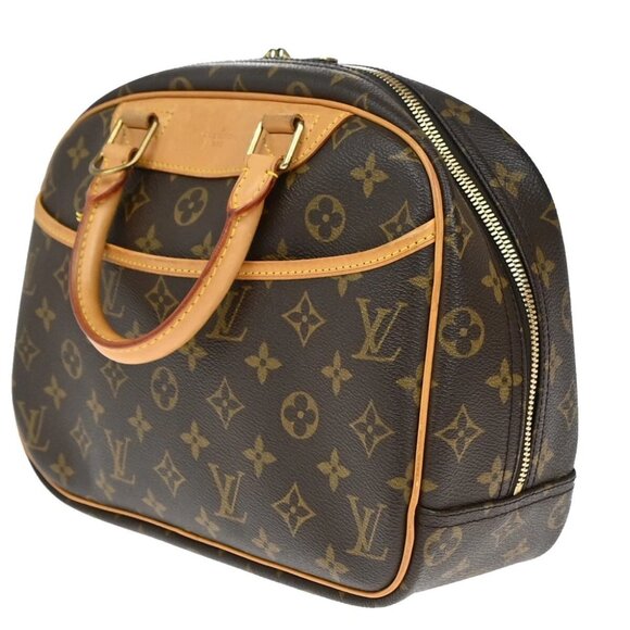 LOUIS VUITTON LV Logo Trouville Hand Bag Monogram Leather Brown - Picture 3 of 16